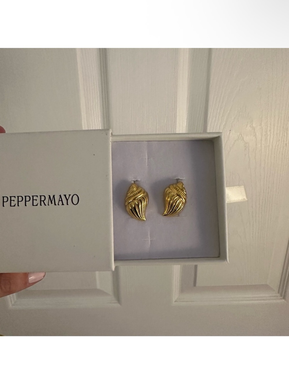 Peppermayo Gold Shell-Style Earrings